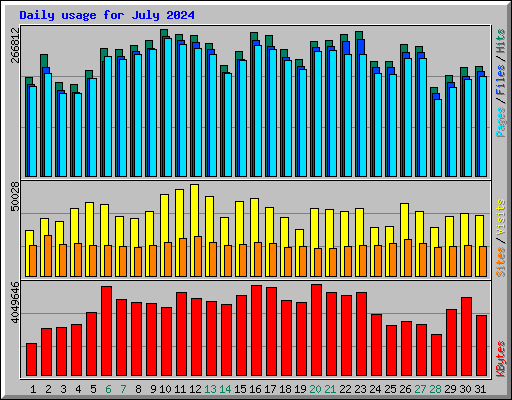 Daily usage for July 2024