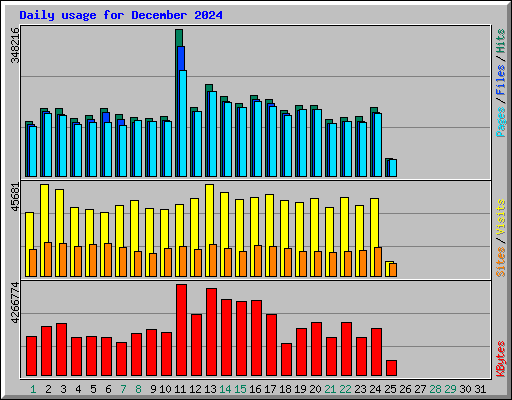 Daily usage for December 2024