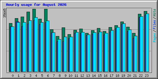 Hourly usage for August 2026